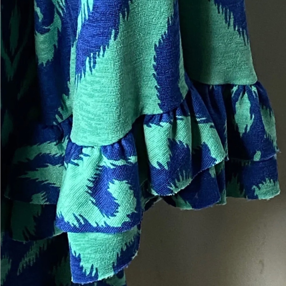 Lily pad Women Tunic Top Blouse Top Blue Teal Size medium 3/4 Sleeve G - Picture 5 of 11